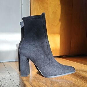 Aldo Black Faux Suede Ankle Boots